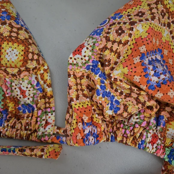 Luli Fama Mosaic Bikini Set in Orange and Blue - Picture 5 of 7